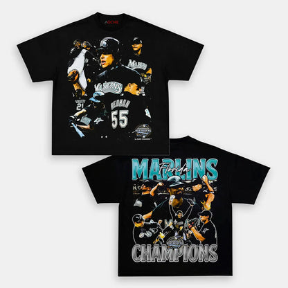 2003 WORLD SERIES CHAMPS  MARLINS TEE - [DS]