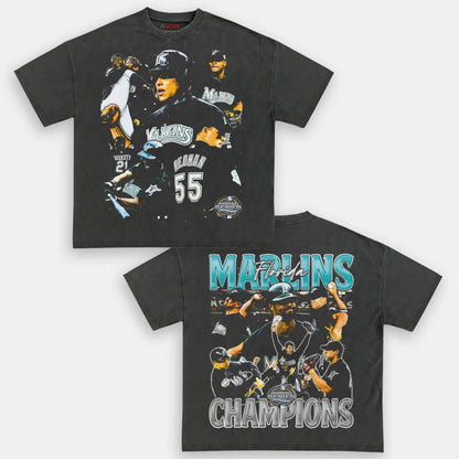 2003 WORLD SERIES CHAMPS  MARLINS TEE - [DS]