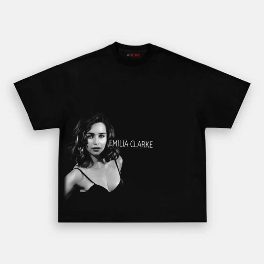 EMILIA CLARKE IN BLACK TEE