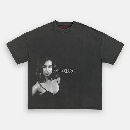 EMILIA CLARKE IN BLACK TEE