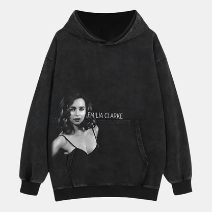 EMILIA CLARKE IN BLACK TEE