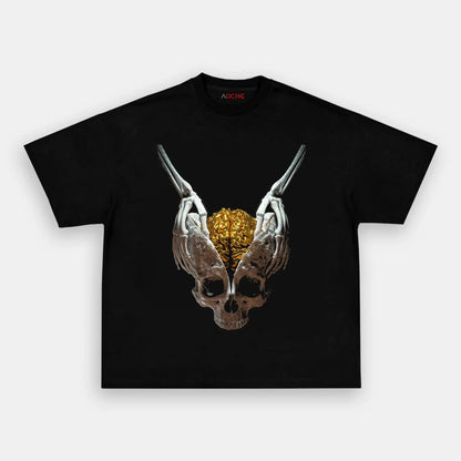 GOLD SKELETON BRAIN TEE