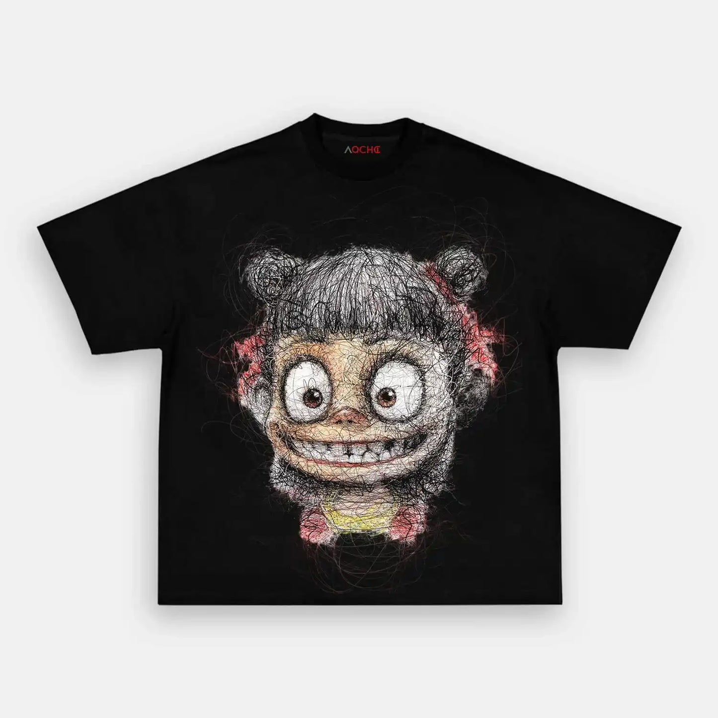 Ne Zha 2 Creative Print Acid Wear