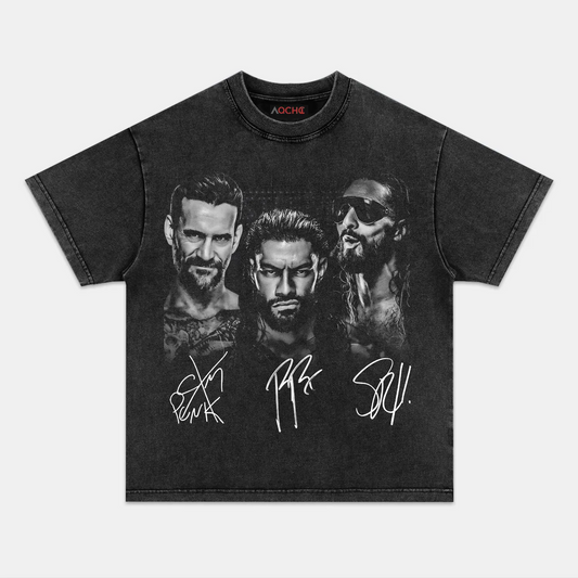 ROMAN REIGNS & CMPUNK & SETH ROIINS TEE. 4.25