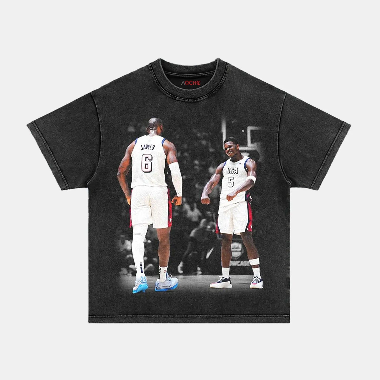 VINTAGE TEE  USA TEAM LEBRON JAMES & ANTHONY EDWARDS