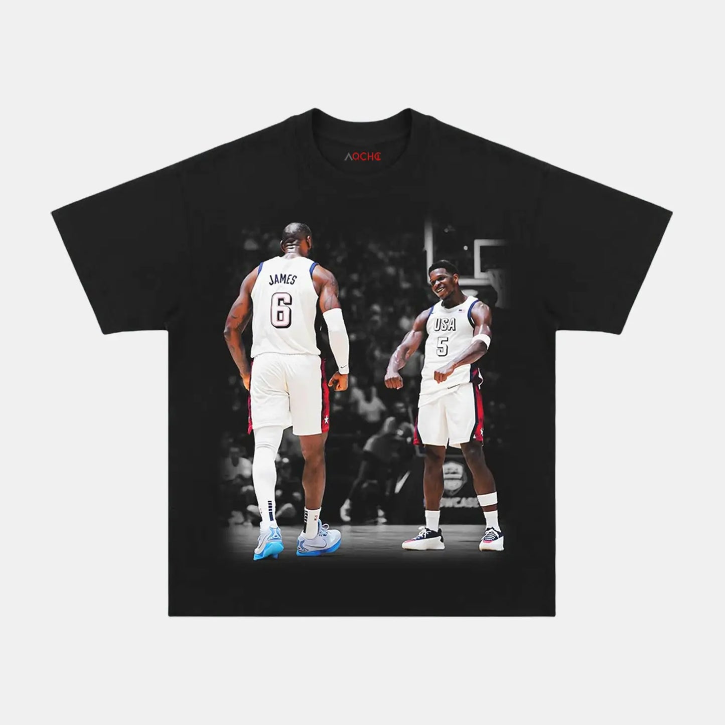 VINTAGE TEE  USA TEAM LEBRON JAMES & ANTHONY EDWARDS